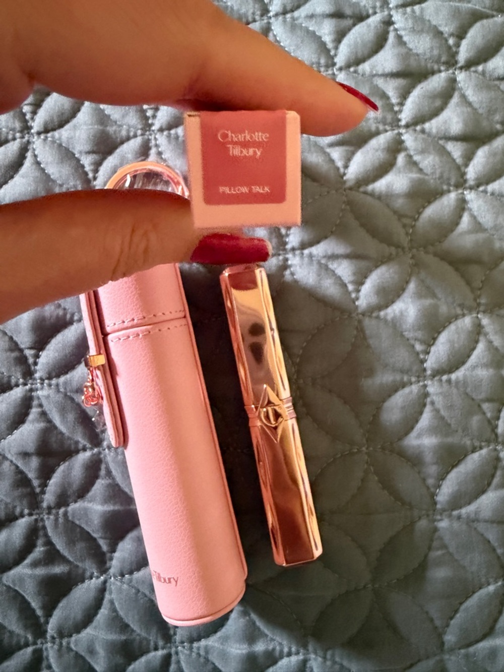 Charlotte Tilbury pillow talk balm lip tint with Blush Pink Travel Pouch - Picture 3 of 3